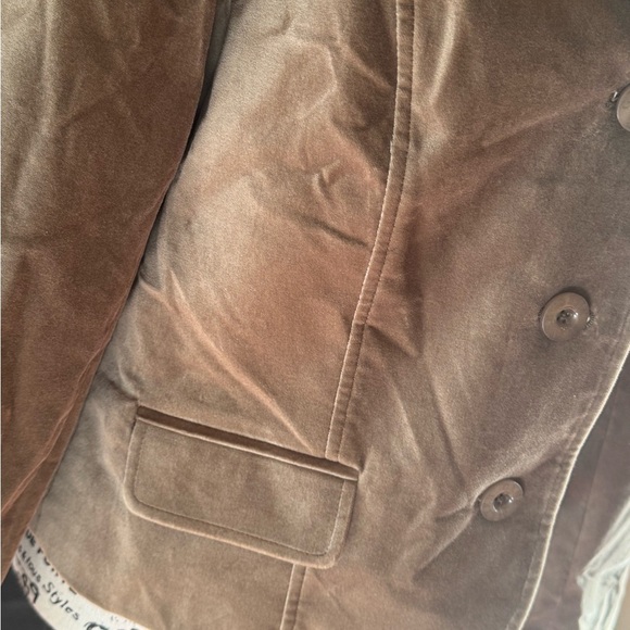 Gene Meyer Vintage Taupe Velvet Blazer Women’s 10 Luxury Business Casual Jacket - Picture 5 of 12